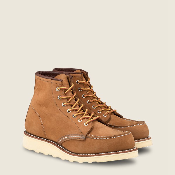 Red Wing Heritage Boots 6-Inch Classic Moc - Short Chinook Læder - Khaki - Dame 7931-CZEFH